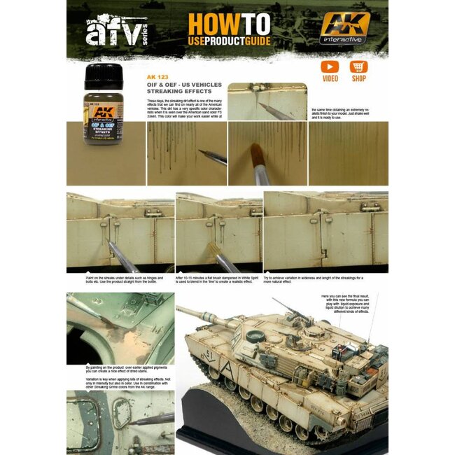 AK interactive Streaking Effects For OIF & OEF - US Vehicles - Streaking Weathering - 35ml - AK123