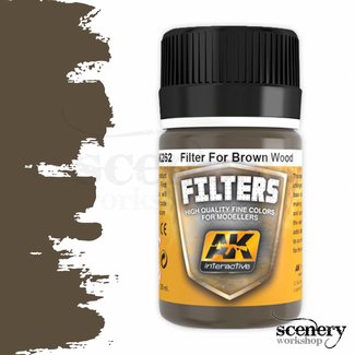 AK interactive Red Brown For Wood - Weathering Filter - 35 ml - AK262