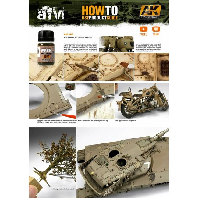 AK interactive Wash For Afrika Korps Vehicles - Weathering Wash - 35ml - AK066