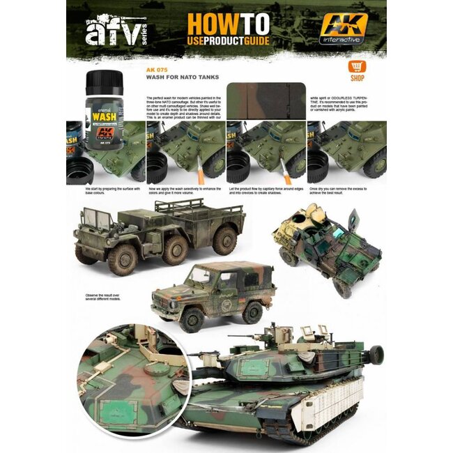 AK interactive Wash For Nato Vehicles - Weathering Wash - 35ml - AK075