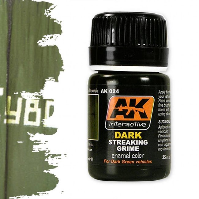 AK interactive Streaking Grime For Green Vehicles - Streaking Weathering - 35ml - AK024