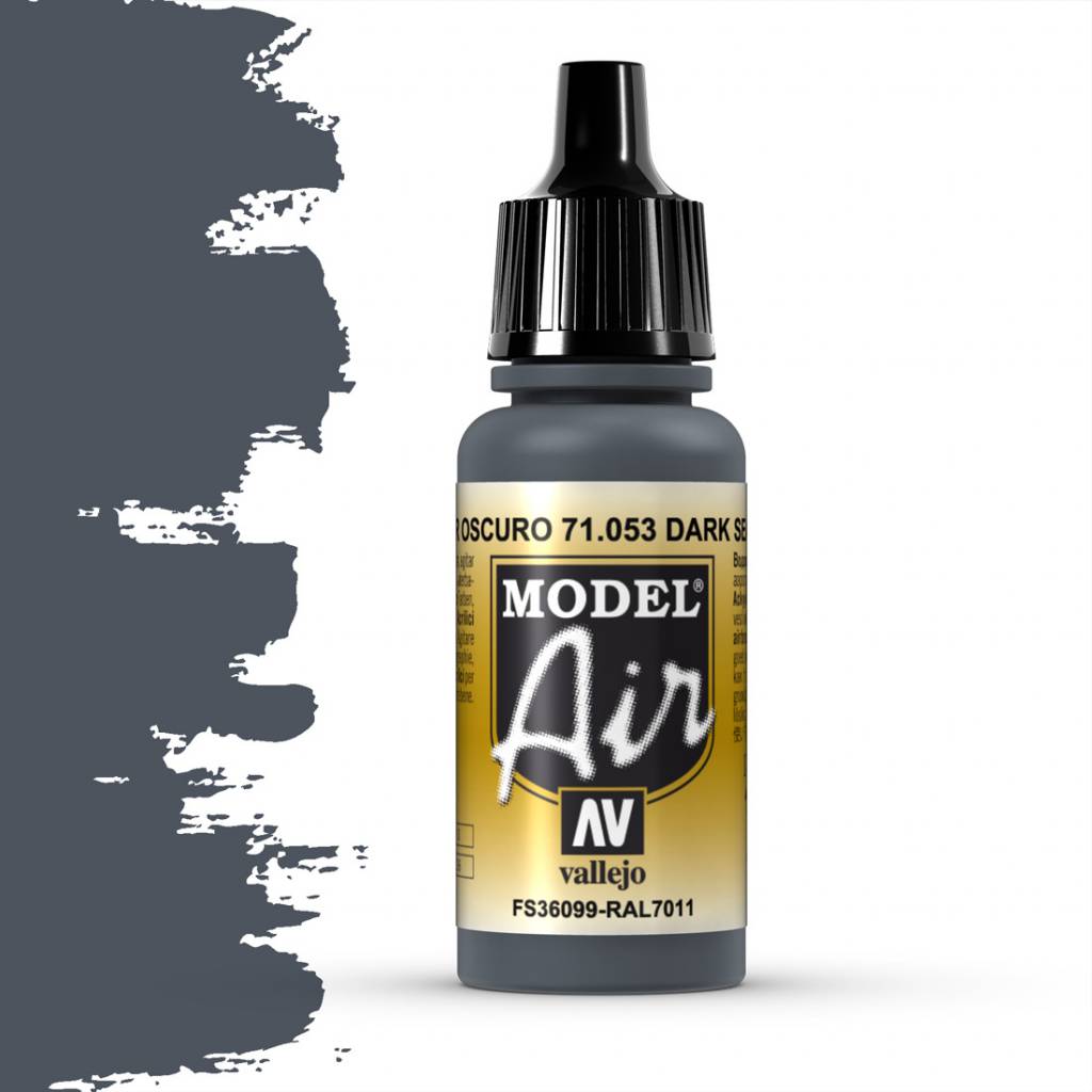 Vallejo Model Air 71053 Dark Sea Gray – 17ml Acrylfarbe Für Airbrush, Mattes Finish, Wasserbasiert