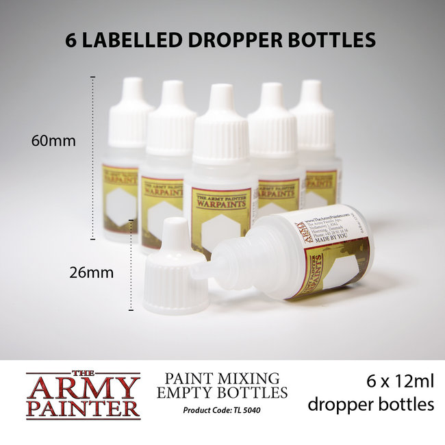 The Army Painter Paint Mixing Empty Bottles - 6x - 12ml - TL5040