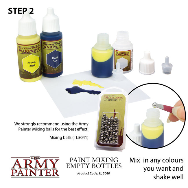 The Army Painter Paint Mixing Empty Bottles - 6x - 12ml - TL5040