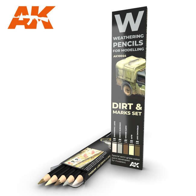 AK interactive Weathering Pencils Set Dirt & Marks Set - 5 kleuren - AK10044