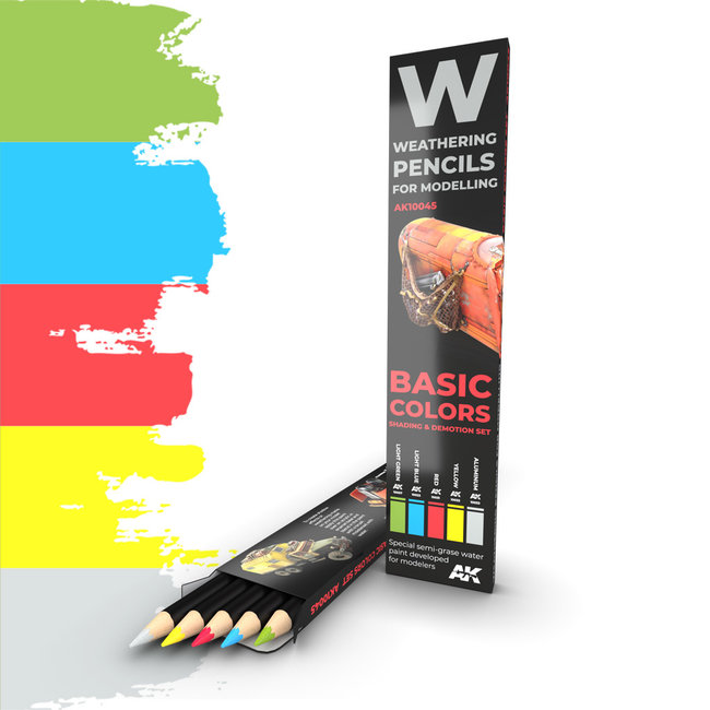 AK interactive Weathering Pencil Set Basics - 5 kleuren - AK10045