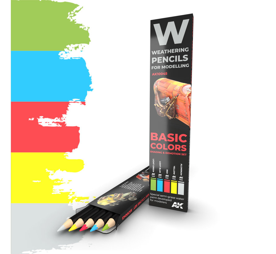Weathering Pencil Set Basics - 5 kleuren - AK10045