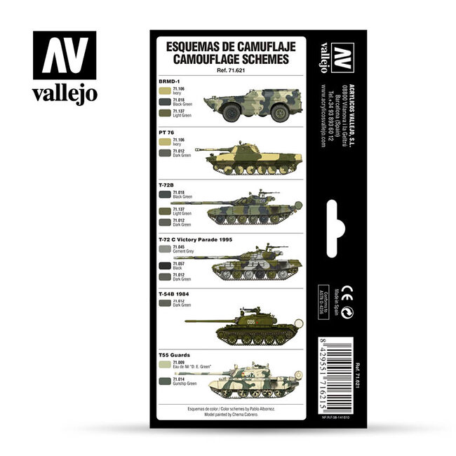 Vallejo Model Air AFV Series Cold War & Modern Russian Green Patterns - 8 kleuren - 17ml - 71621