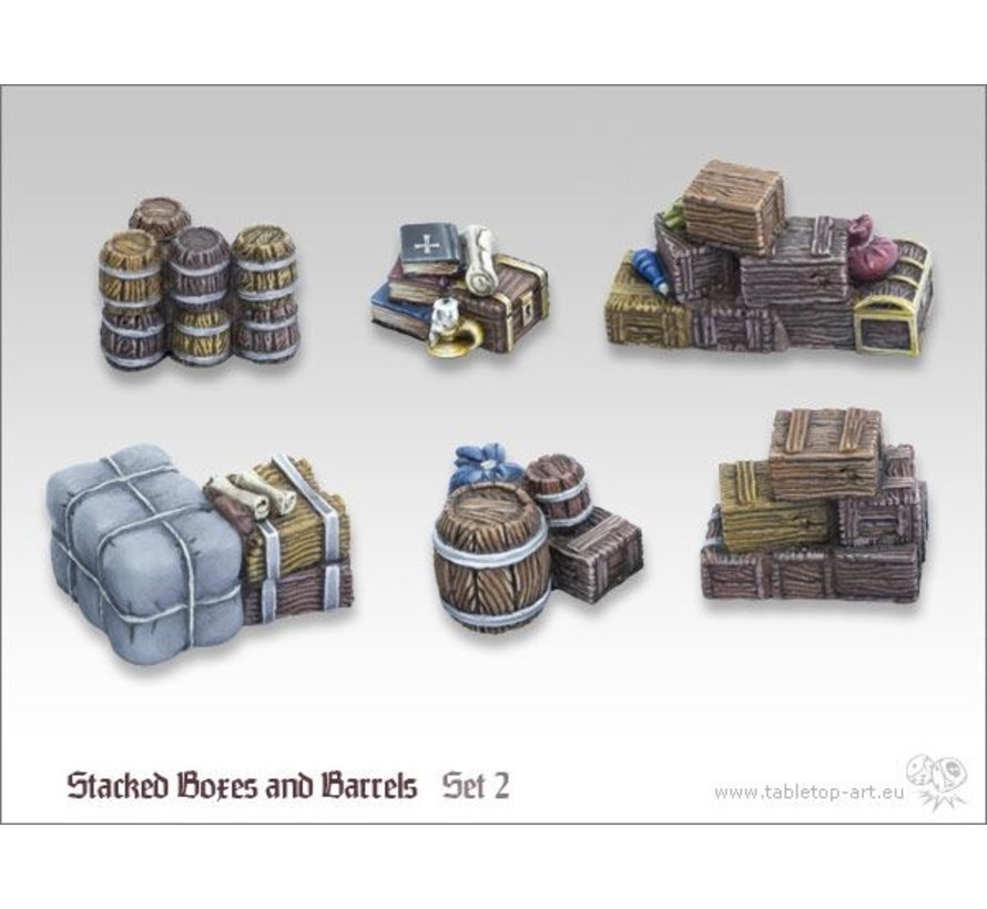 TabletopArt Stacked boxes and barrels set 2 TTA600017 Scenery