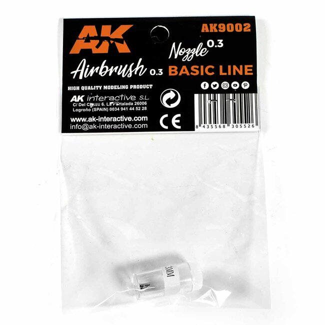 AK interactive 0.3 Mondstuk voor Airbrush Basic Line 0.3 - AK9002