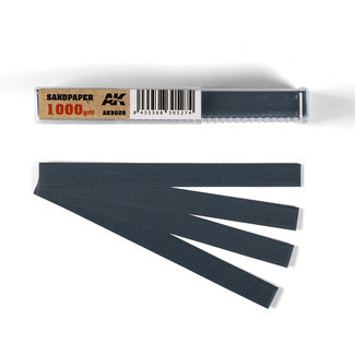 AK interactive Wet Sandpaper 1000 grit strips - 11x1cm - 50x - AK9026