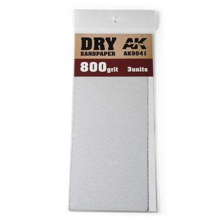 AK interactive Dry Sandpaper 800 grit - 3x - AK9041