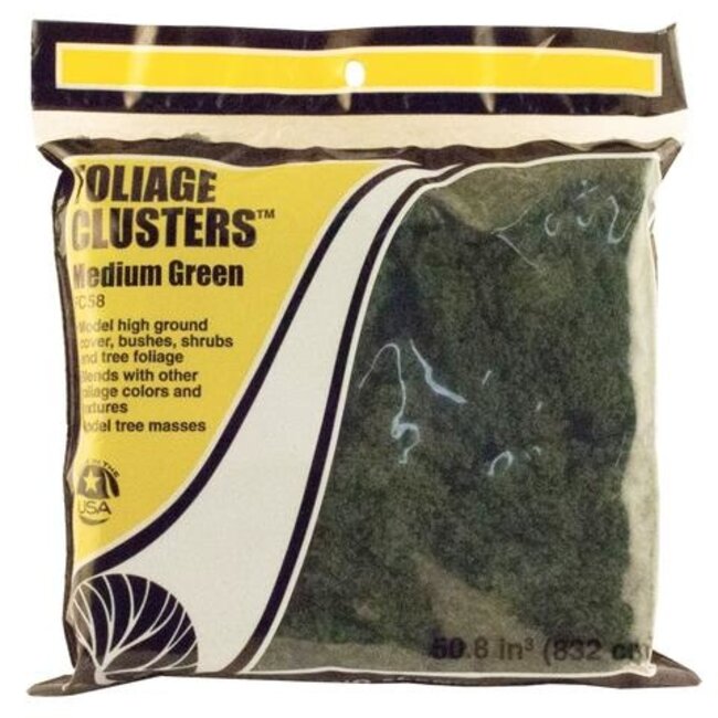 Woodland Scenics Foliage Clusters Medium Green - 832cm³ - WLS-FC58