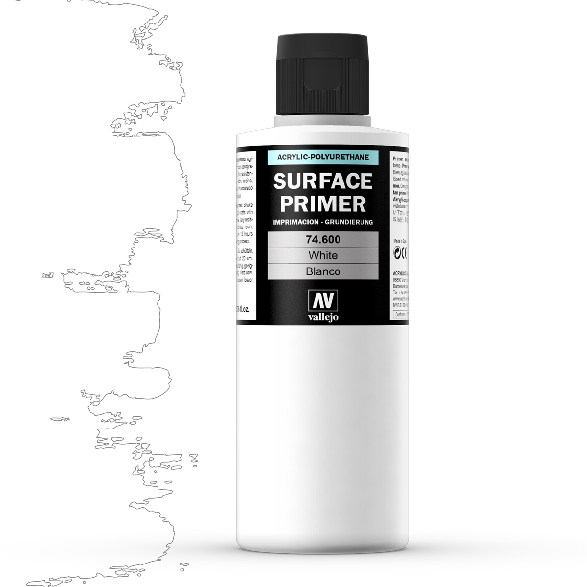 Vallejo Surface Primer: Black 200ml (74602)