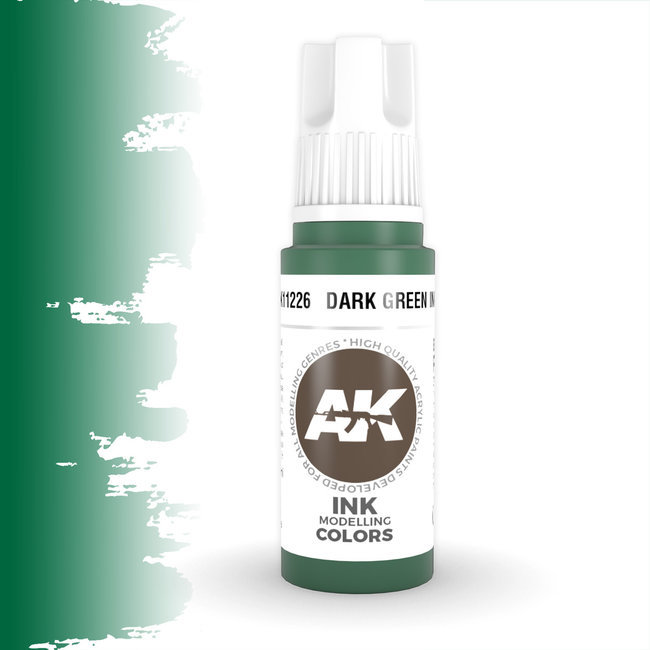 AK interactive Dark Green Ink Ink Modelling Colors - 17ml - AK11226