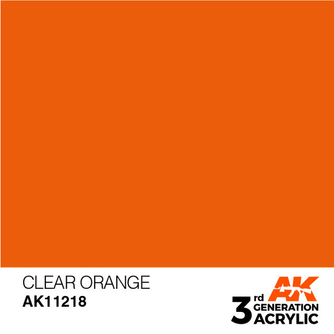 AK interactive Clear Orange Acrylic Modelling Colors - 17ml - AK11218