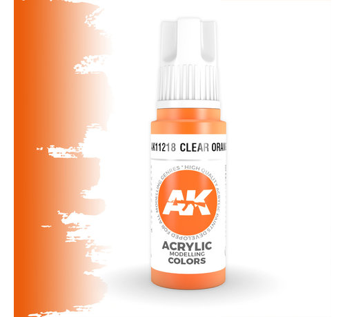 AK interactive Clear Orange Acrylic Modelling Colors - 17ml - AK11218