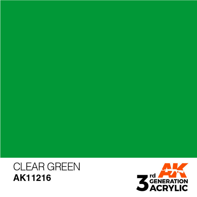 AK interactive Clear Green Acrylic Modeling Colors - 17ml - AK11216