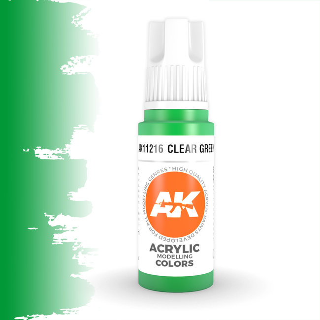 AK interactive Clear Green Acrylic Modeling Colors - 17ml - AK11216