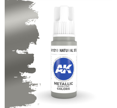AK interactive Natural Steel Metallic Modelling Colors - 17ml - AK11210