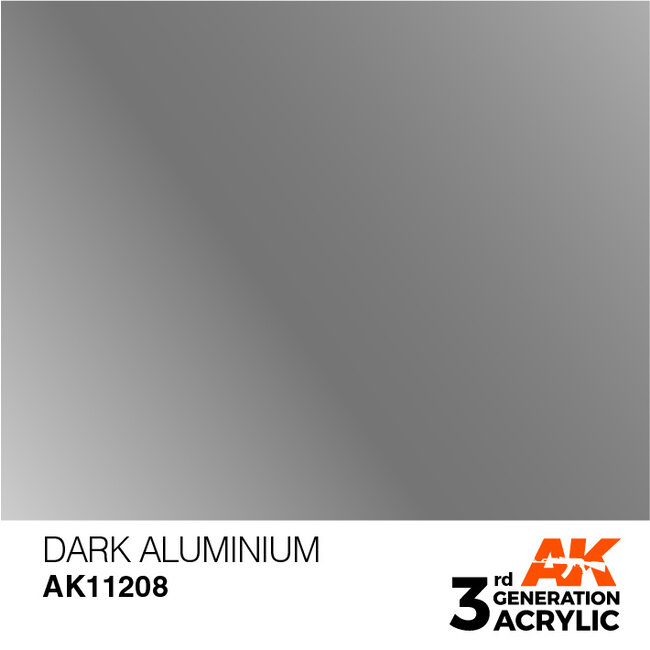 AK interactive Dark Aluminium Metallic Modelling Colors - 17ml - AK11208
