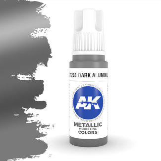 AK interactive Dark Aluminium Metallic Modelling Colors - 17ml - AK11208