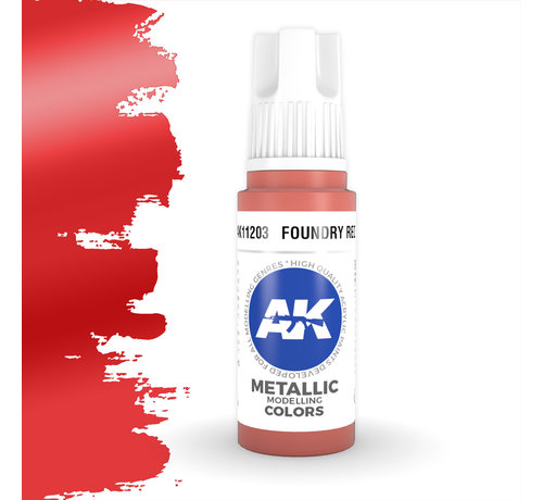 AK interactive Foundry Red Metallic Modelling Colors - 17ml - AK11203
