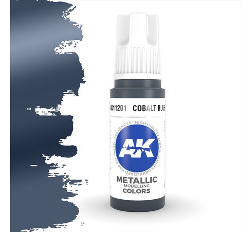 AK interactive Cobalt Blue Metallic Modelling Colors - 17ml - AK11201