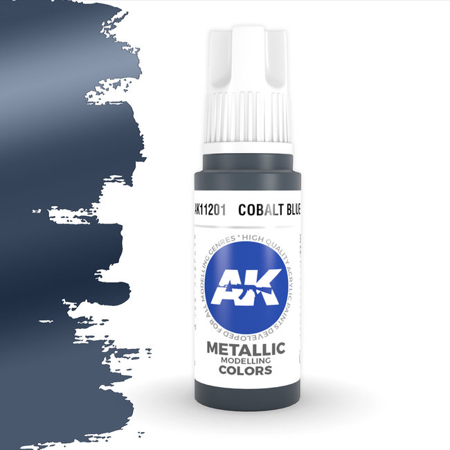 AK interactive Cobalt Blue Metallic Modelling Colors - 17ml - AK11201