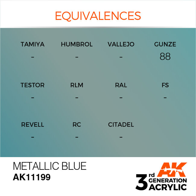 AK interactive Metallic Blue Metallic Modelling Colors - 17ml - AK11199