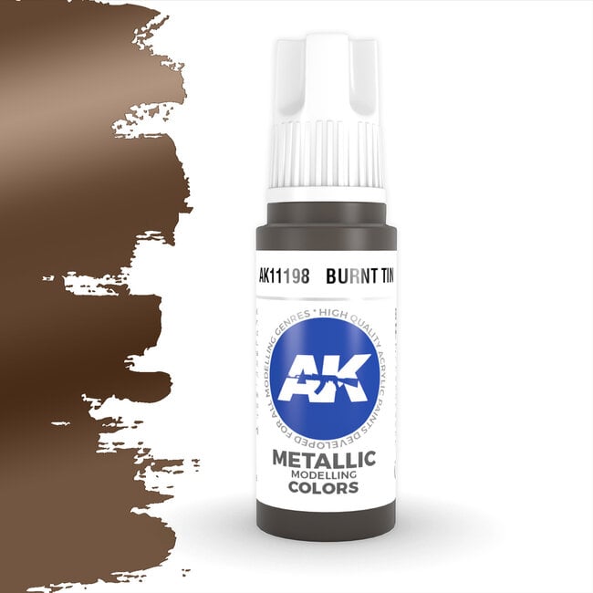 AK interactive Burnt Tin Metallic Modelling Colors - 17ml - AK11198