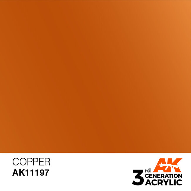 AK interactive Copper Metallic Modelling Colors - 17ml - AK11197