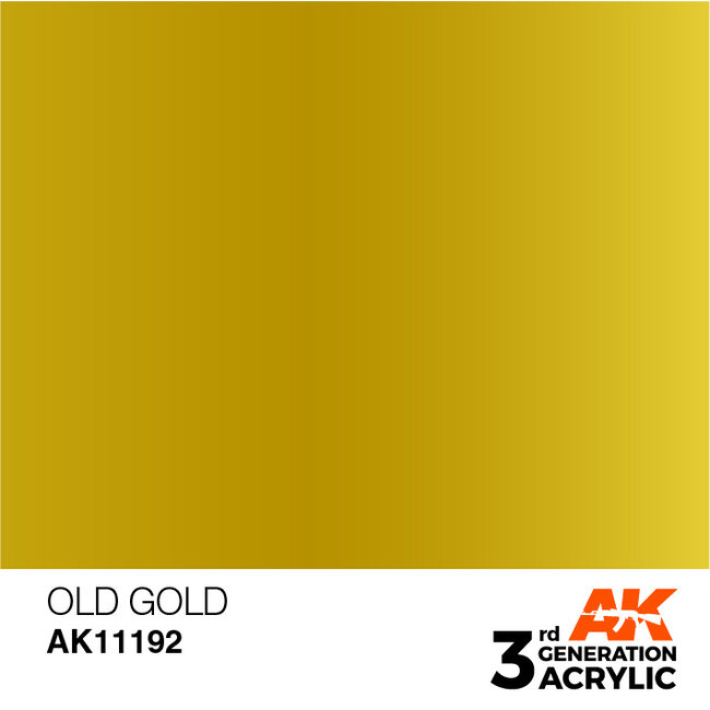 AK interactive Old Gold Metallic Modelling Colors - 17ml - AK11192