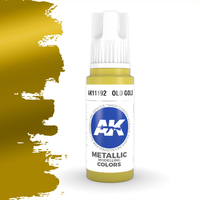 AK interactive Old Gold Metallic Modelling Colors - 17ml - AK11192