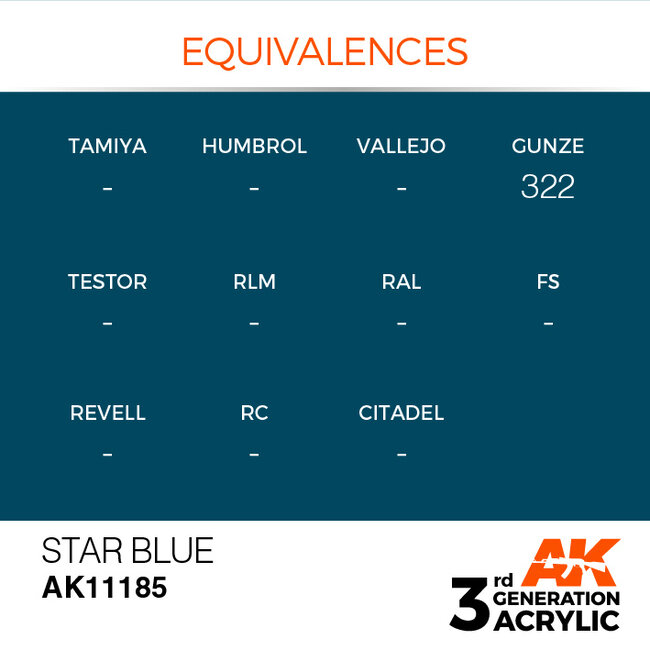 AK interactive Star Blue Acrylic Modelling Colors - 17ml - AK11185