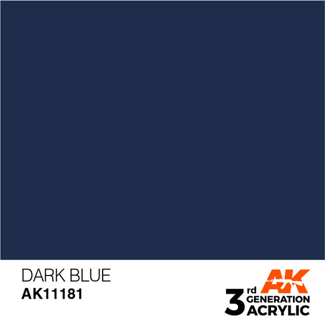 AK interactive Dark Blue Acrylic Modelling Colors - 17ml - AK11181