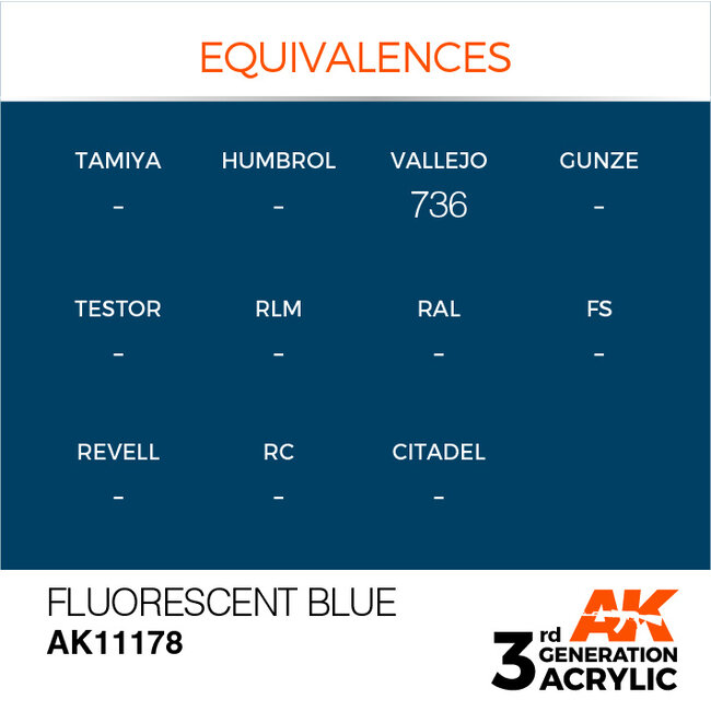 AK interactive Fluorescent Blue Acrylic Modelling Colors - 17ml - AK11178
