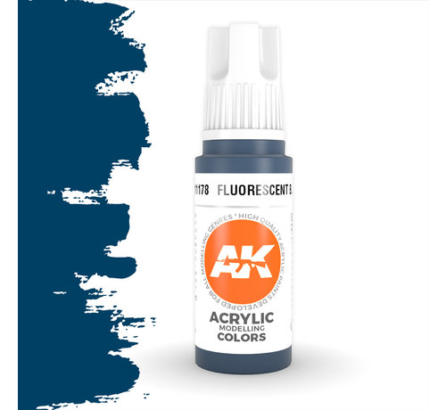 AK interactive Fluorescent Blue Acrylic Modelling Colors - 17ml - AK11178
