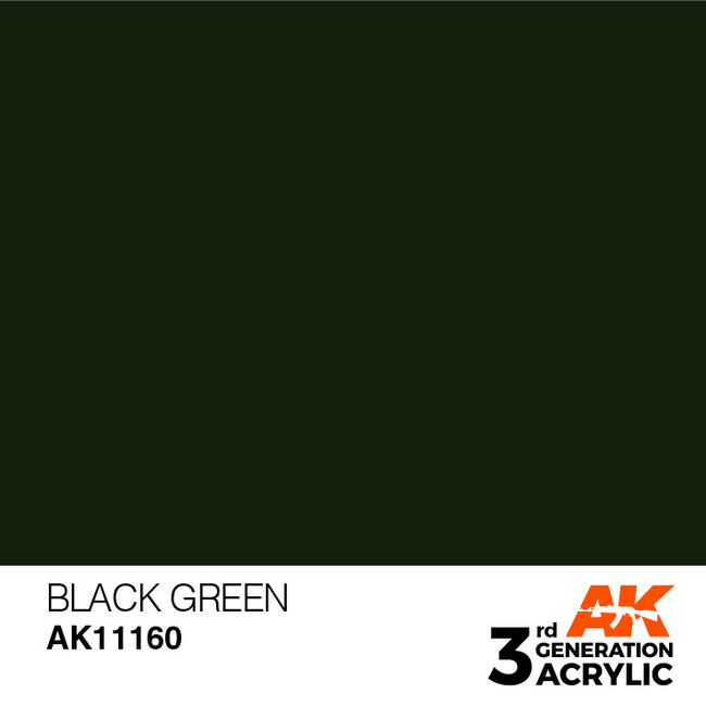 AK interactive Black Green Acrylic Modelling Colors - 17ml - AK11160