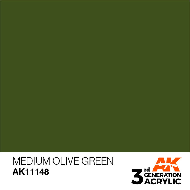 AK interactive Medium Olive Green Acrylic Modelling Colors - 17ml - AK11148
