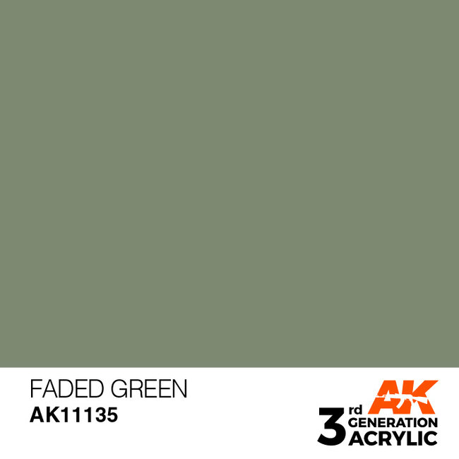 AK interactive Faded Green Acrylic Modelling Colors - 17ml - AK11135