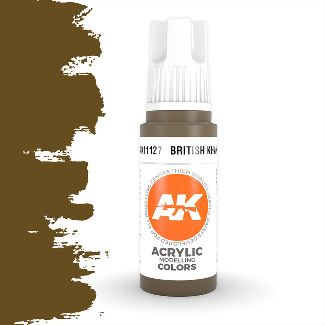 AK interactive British Khaki Acrylic Modelling Colors - 17ml - AK11127