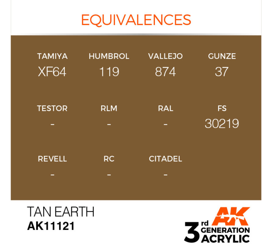 Tan Earth Acrylic Modelling Colors - 17ml - AK11121