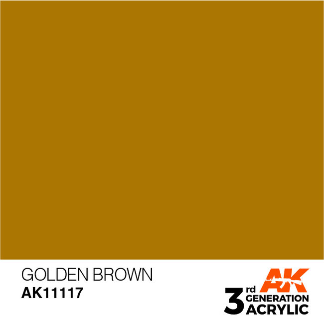 AK interactive Golden Brown Acrylic Modelling Colors - 17ml - AK11117