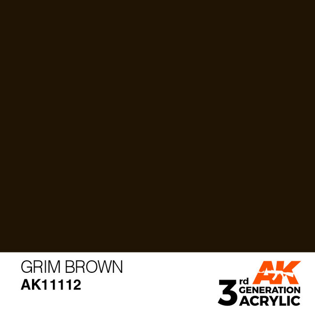 AK interactive Grim Brown Acrylic Modelling Colors - 17ml - AK11112