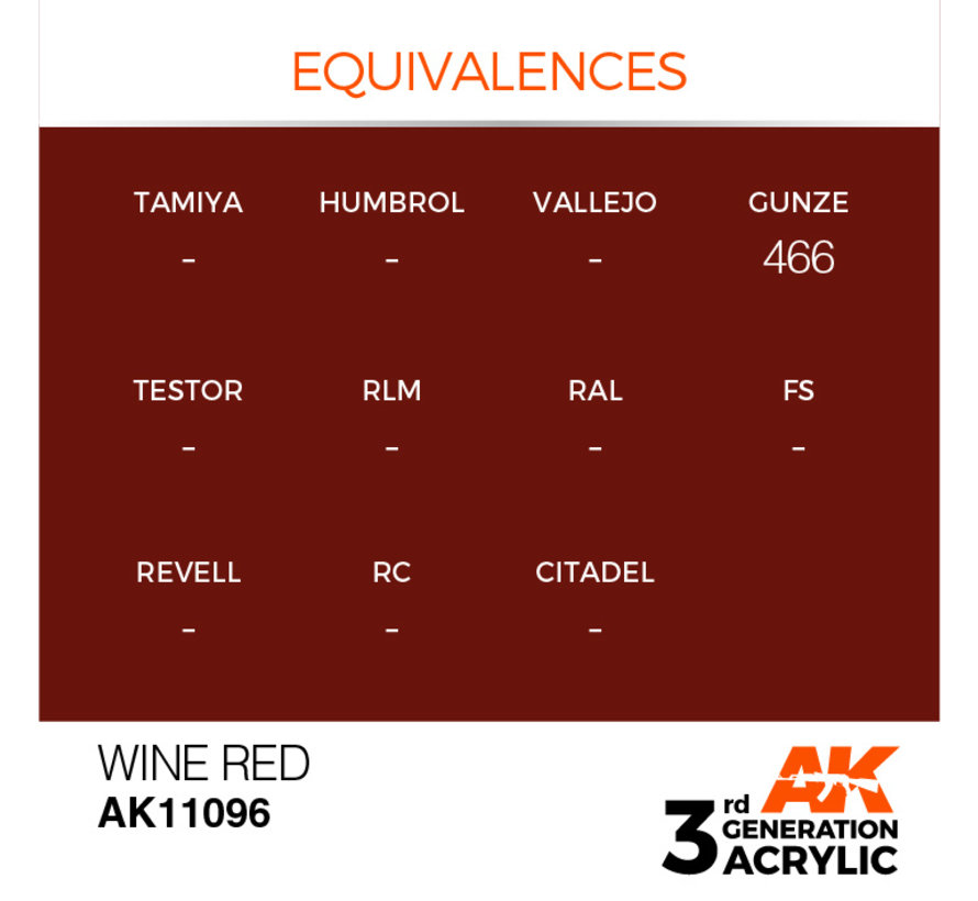 Wine Red Acrylic Modelling Colors - 17ml - AK11096