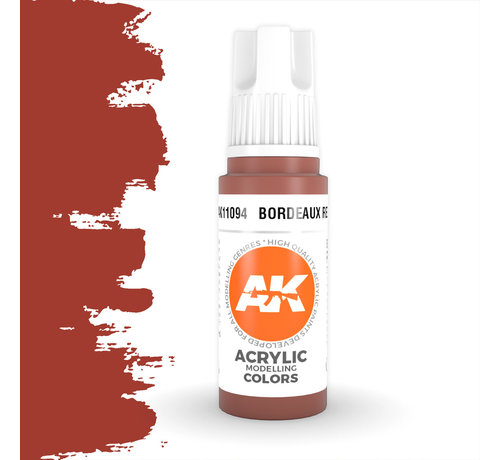 AK interactive Bordeaux Red Acrylic Modelling Colors - 17ml - AK11094