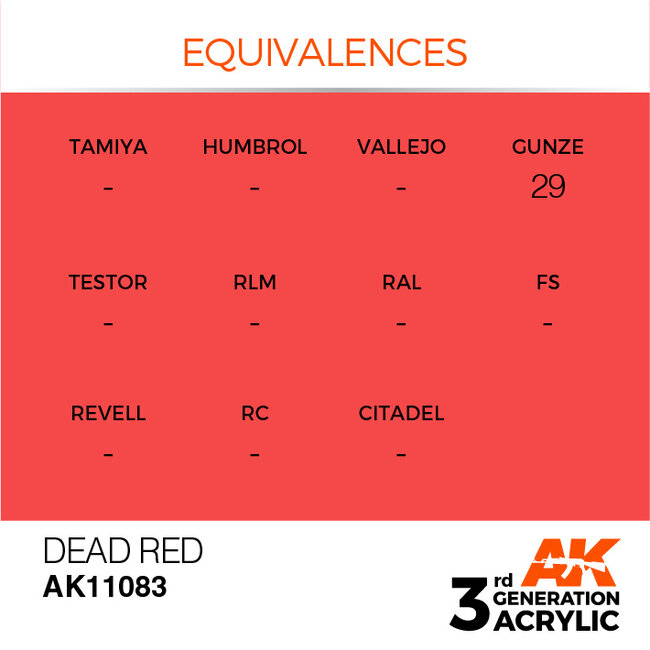AK interactive Dead Red Acrylic Modelling Colors - 17ml - AK11083