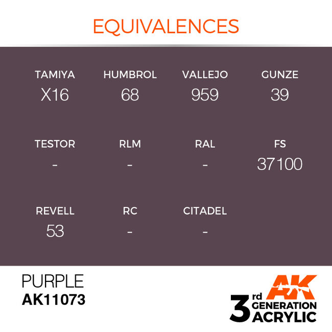 AK interactive Purple Acrylic Modelling Colors - 17ml - AK11073