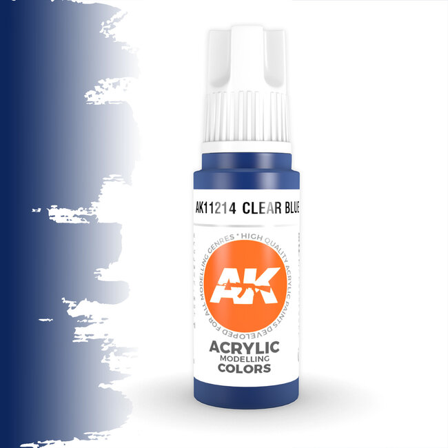AK interactive Clear Blue Acrylic Modelling Colors - 17ml - AK11214